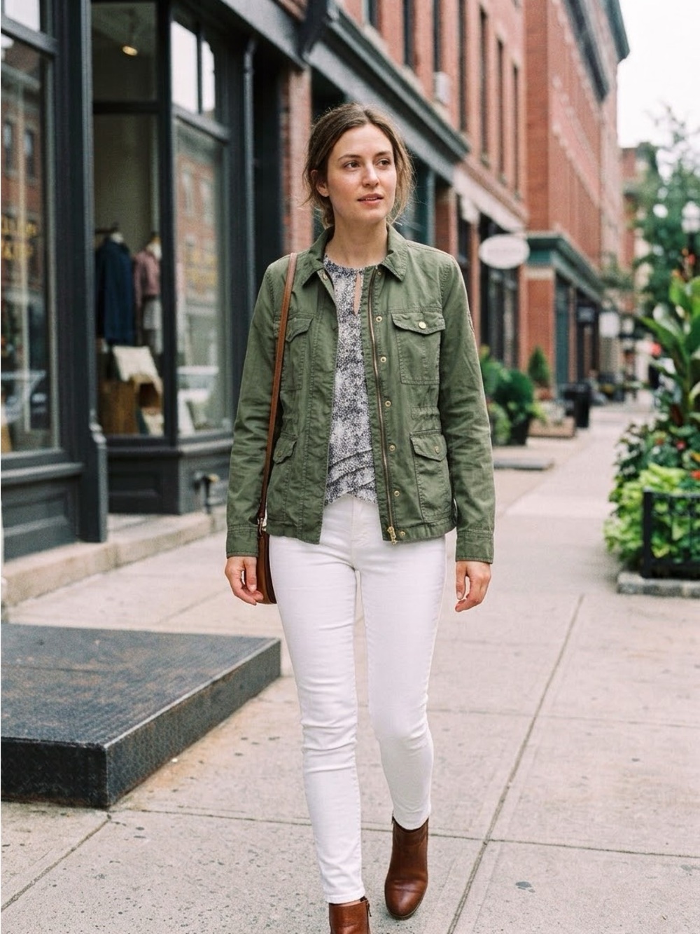 Tommy Hilfiger Olive Green Utility Jacket with Front Pockets
